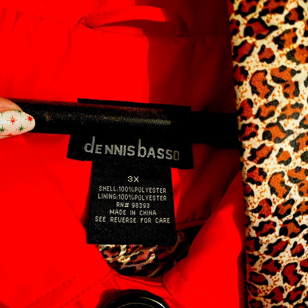 Denise Basso as on QVC. Red rain coat with scarf